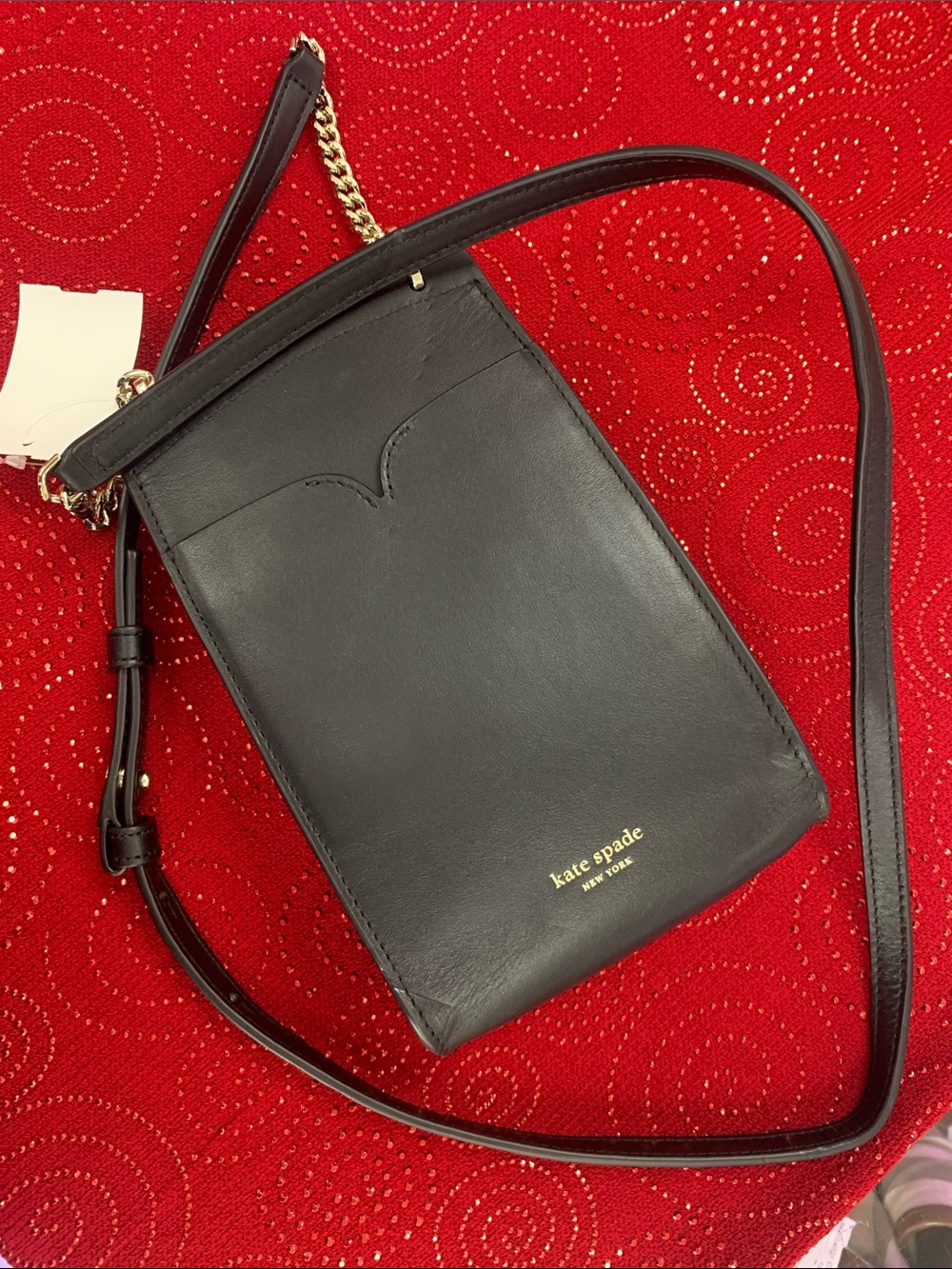 kate spade Black Pebbled Leather Crossbody with Gold Spade Emblem - Picture 3 of 9